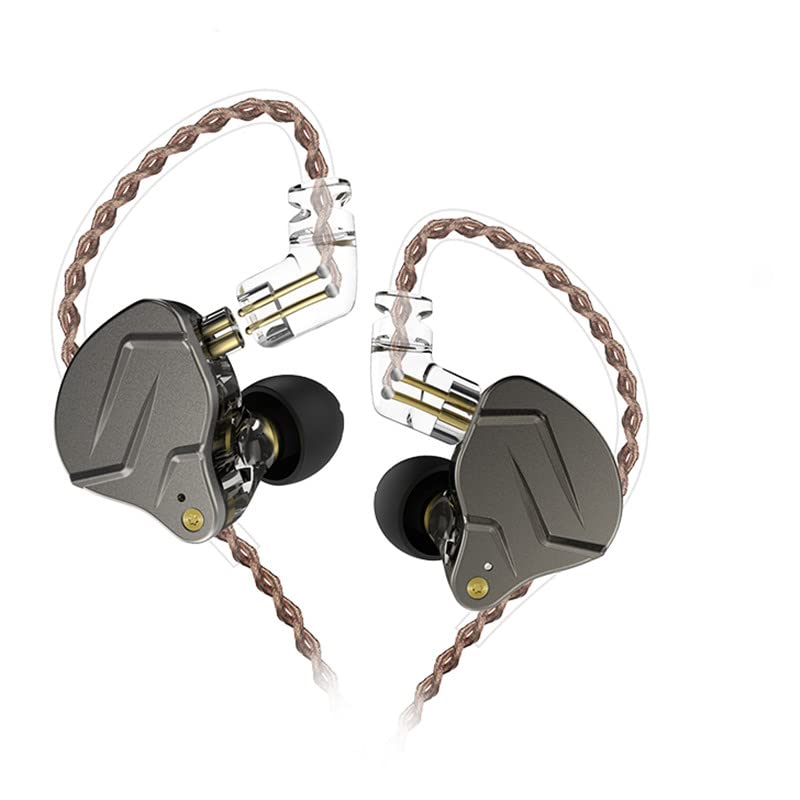 KZ ZSN Pro écouteurs filaires hybrides avec câble amovible anti-nœuds gris sans micro