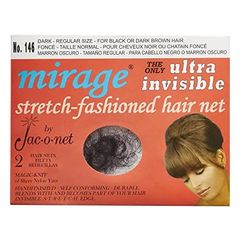 Jac-O-Net Hair Net Mirage Ultra-Invisible Dark, 2 Nets Per Pack [1 Pack] Cover