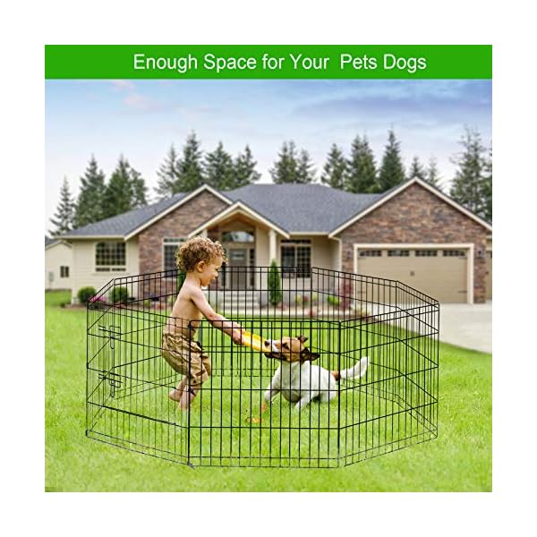Pet-Dog-Playpen-Foldable-Puppy-Exercise-Pen-Metal-Portable-Yard-Fence-for-Small-Dog-Travel-Camping-8-Panel-24-24-24x24 Foldable Puppy Exercise Pen