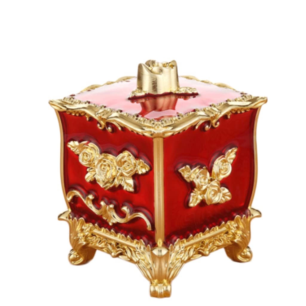 Wdwdw Gold Red Toothpicks Dispenser Toothpick Box Acrylic Plated Holder Thickening With Lid Container Retro Case