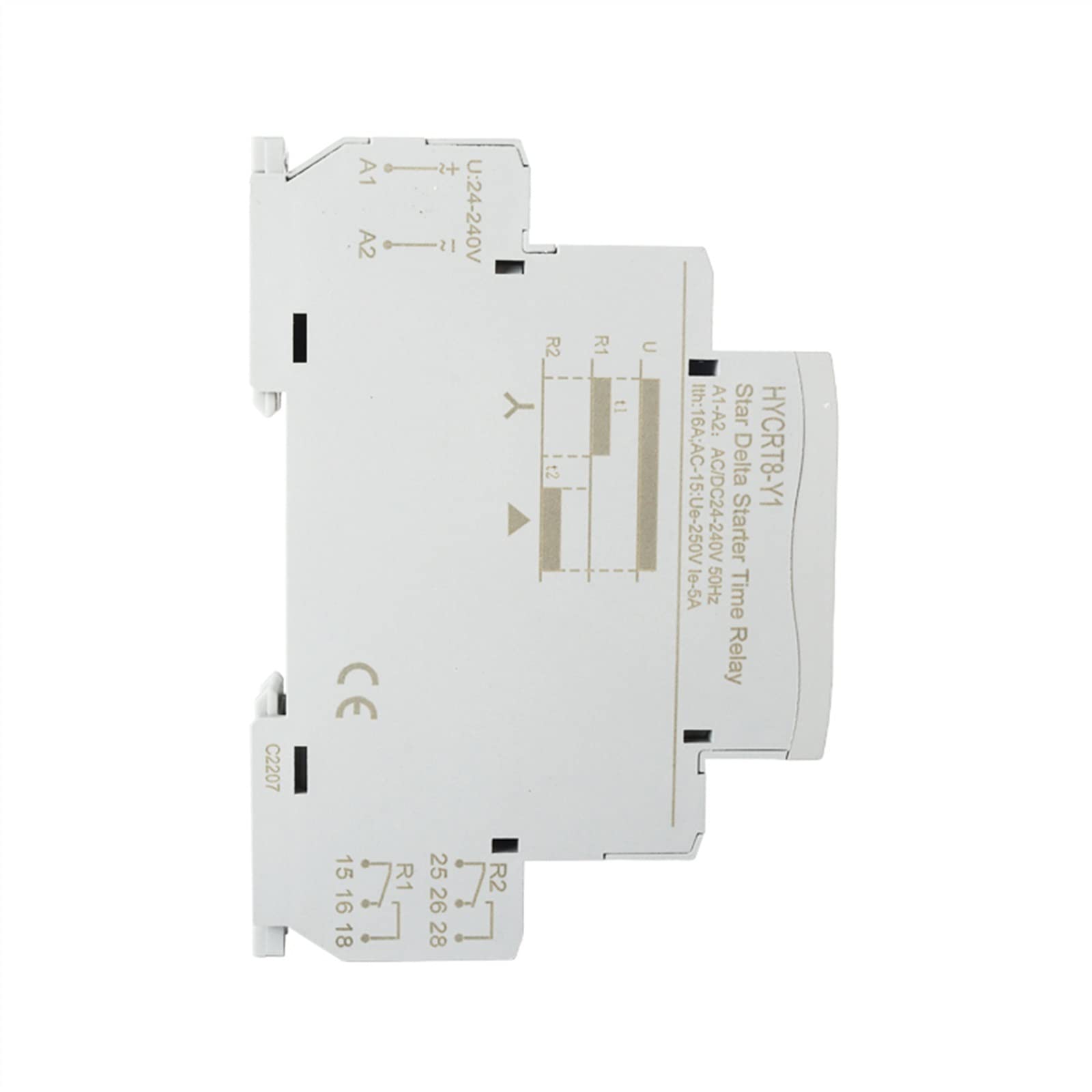 AERBNYEQP HYCRT8-Y LED Digital Display Relay Motor Starter AC230V AC/DC24V-240V Delay On Star Timer Soft 1Pcs(HYCRT8-Y2-AC380)