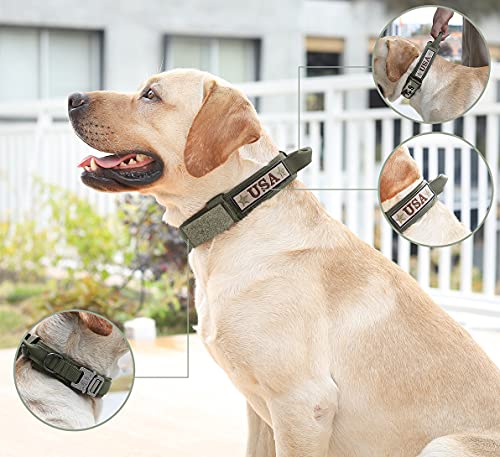 Tactical Dog Collar Nylon Adjustable Military Training Collar With Handle And Heavy Duty Metal Buckle K9 Dog Collar For Medium Dogs #TOP4