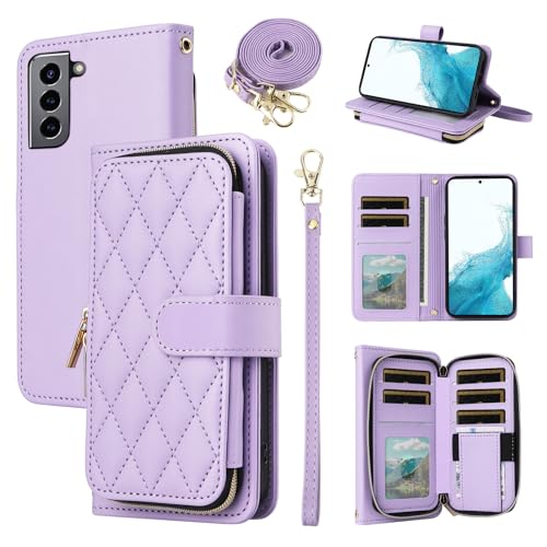 Protection Samsung S22 5G avec porte-carte et support antichoc en cuir