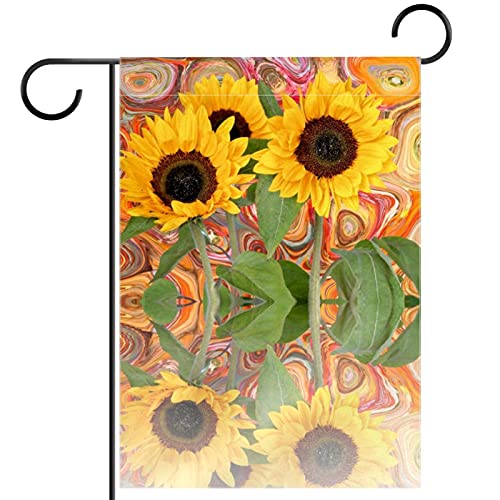 Drapeau de jardin abstrait tournesol avec impression double face premium