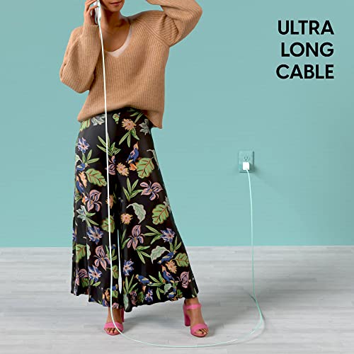 Talk Works Flat Lightning Charging Cable Compatible W/Iphone 13/Pro/Pro Max, 14/Plus/Pro/Pro Max, 12/Pro/Pro Max/Mini, 11/Pro/Pro Max, Xr, Xs, Xs Max, X, 8, 7, 6, 5-7' Charger Cord (Mint Green) #TOP6