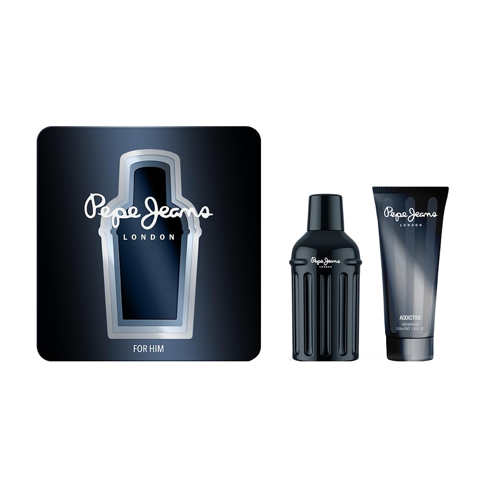 Pepe Jeans Addictive For Him Estuche Regalo Perfumes Hombre Pack de 2 piezas Eau de Parfum 100ml y Shower Gel 100ml Set Fragancia Oriental y Amaderada