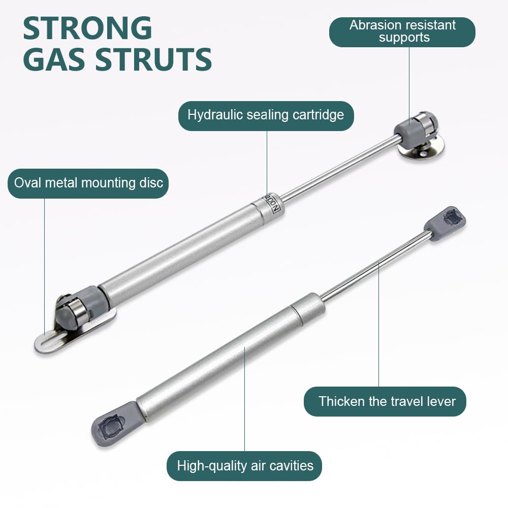 2 Molle A Gas 200N Per Ante Cucina - Pistoni Idraulici Per Mobili A Ribalta