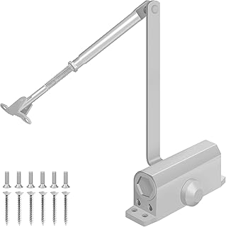 LONENESSL Door Closer, Adjustable Automatic Door Closer for Domestic, Commercial and Fire Doors, Hydraulic Door Closer for Safety,Soft Door Closer for 15-30KG Interior Door