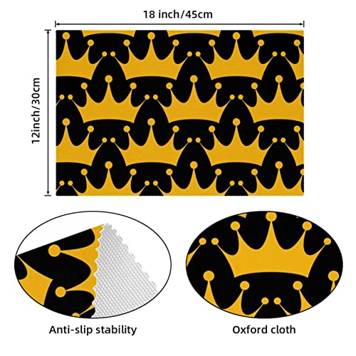 Sets de table noirs 30,5x45,7 cm antidérapants pour salle à manger