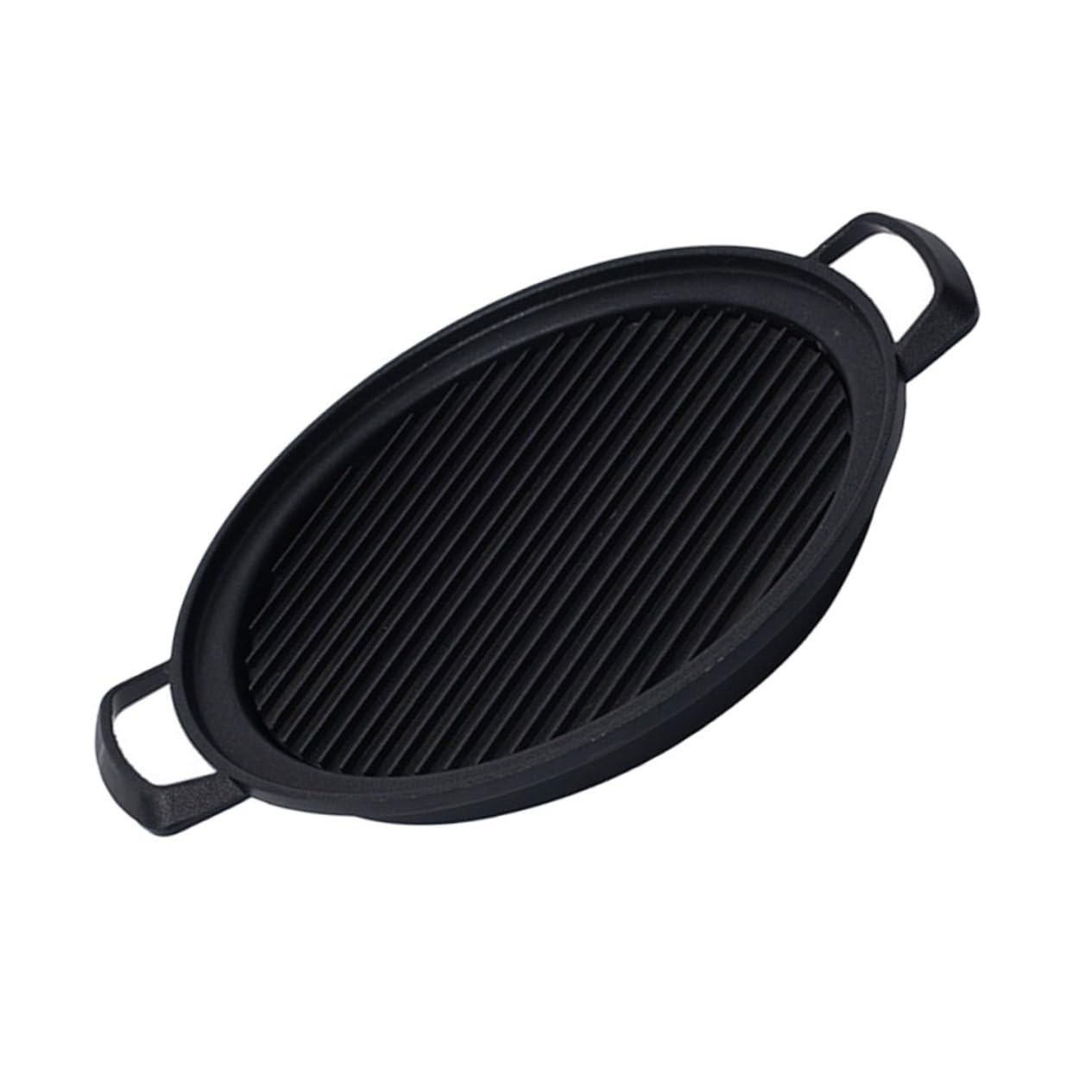 Gogogmee 1pc Bbq Plate Non-stick Frying Tray Flat Grills Outdoor Cooking Bbq Accessory