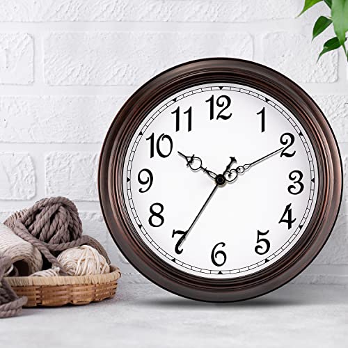 Kecyet 12 Inch Slient Wall Clocks Battery Operated Rustic Wall Clock Antique Decorative For Kitchen Office Living Room Bedroom Bathroom(Bronze) #TOP6