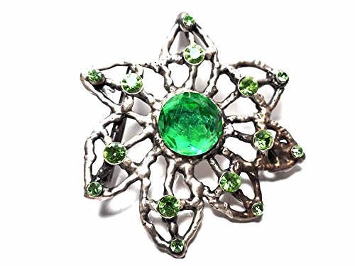 Hebilla para cinturón 4 cm con piedras verdes el regalo floral perfecto
