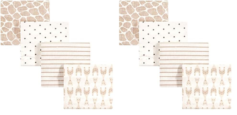 Image of Hudson Baby Unisex Baby Cotton Flannel Receiving Blankets, Neutral Giraffe, One Size (Pack of 2)