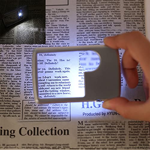 Loupe poche lumière 3X 6X verre lecture portative carrée bijouterie