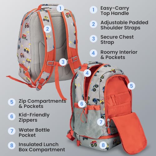 Image of Bentgo Kids 2-in-1 Backpack & Insulated Lunch Bag with Padded Straps