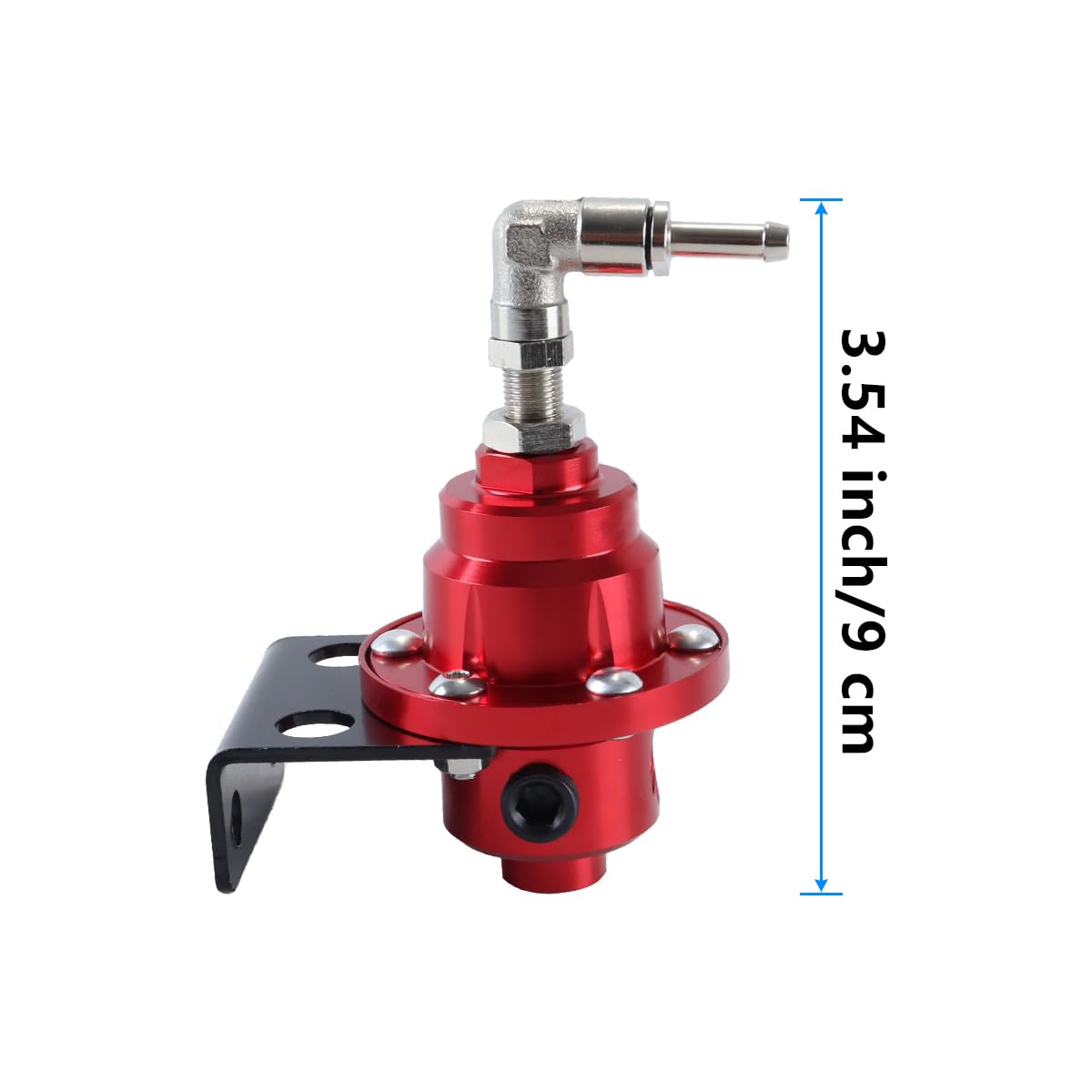 Régulateur de pression de carburant réglable, universel, en aluminium, FPR, avec manomètre, pour voiture, rouge