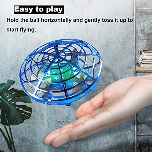 Amazingbuy Mini Drone for Kids, Flying Ball Toys Hand Controlled Quadcopter Flying Toys for Kids Interactive Infrared Induction RC Helicopter with 360°Rotating and Shinning LED Lights Gifts