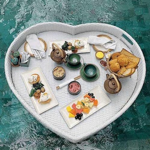 Bandeja tejida flotante para piscina y spa, ideal para ocio, relajación en bancos de arena, baños y fiestas