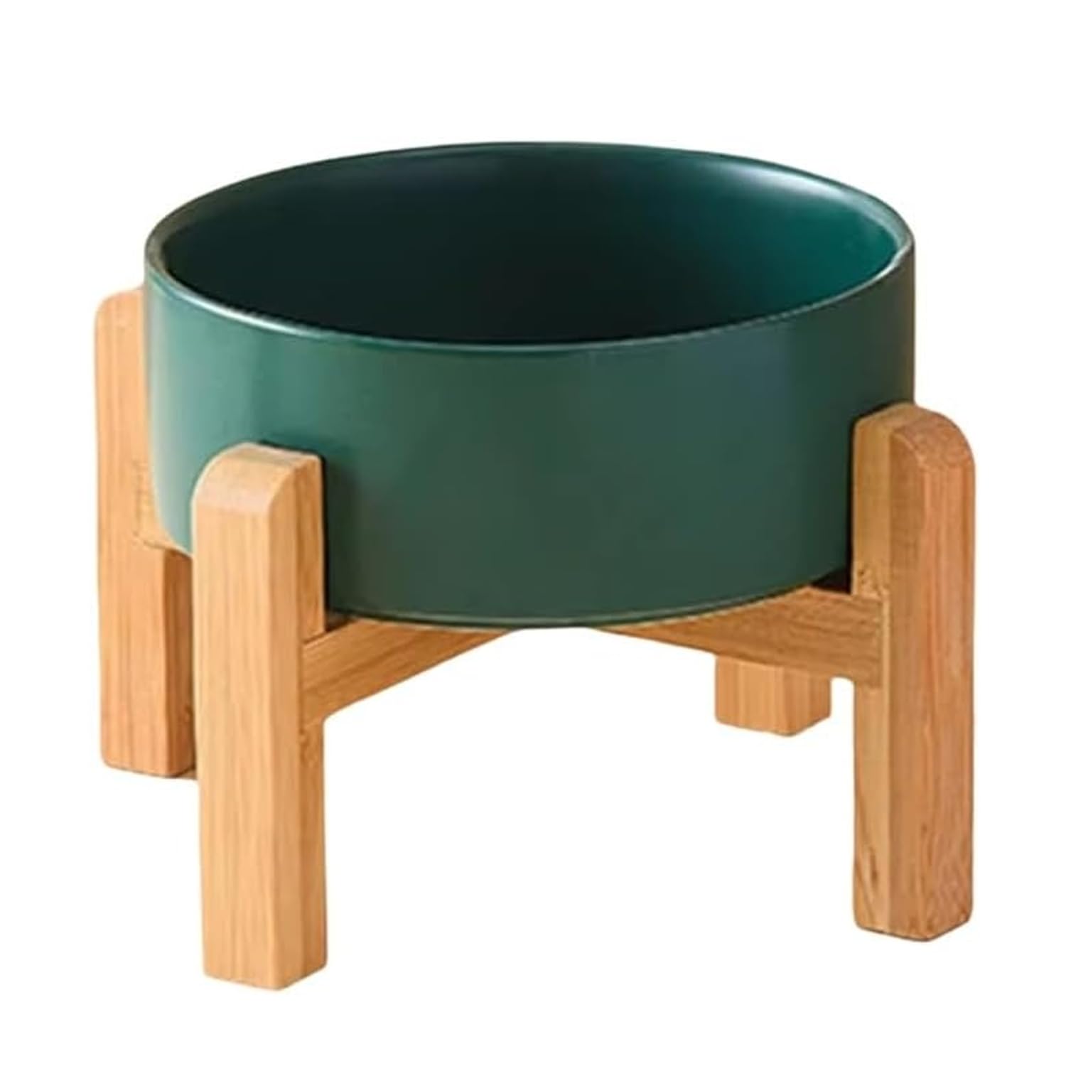 Mangeoires pour Animaux Compagnie en Céramique et Support Bois Noble