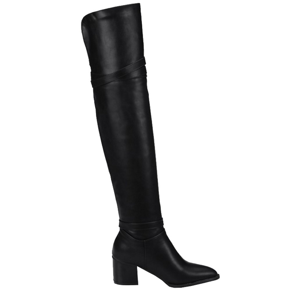 Bottes hautes pour femme - Bottes hautes à talon bloc - Bottes longues