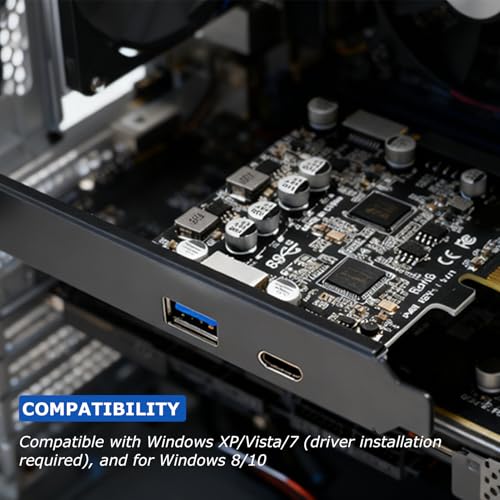 Tarjeta de expansión PCIE 3.0 a USB 3.2 con adaptador Tipo E para panel frontal de PC 3