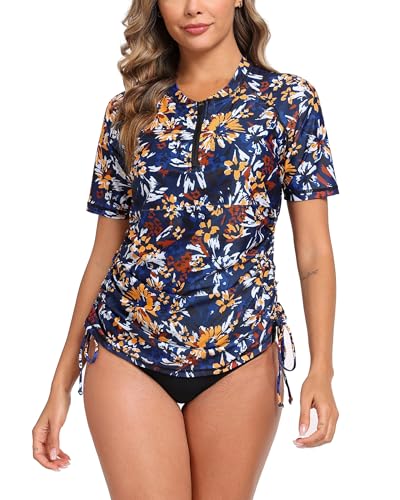 Maillot de bain manches courtes femme idéal pour le surf et le paddle en mer