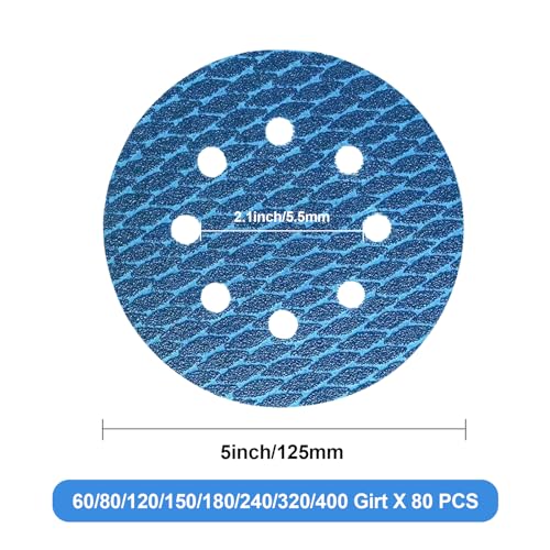80 pezzi Dischi abrasivi 125mm