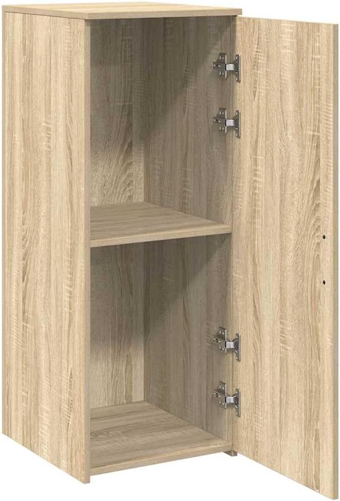 Sonoma Oak Finish Engineered Wood Compact Storage Cabinet with Shelf and Bottom Section for Modern Living Spaces