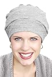 Headcovers Unlimited 100% Cotton Three Seam Turban | Chemo Turbans for Cancer Patients Grey Heather