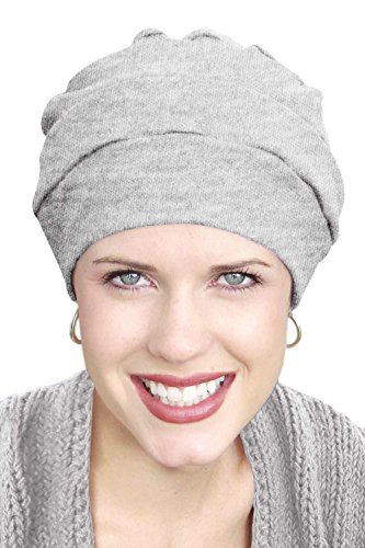 Headcovers Unlimited 100% Cotton Three Seam Turban | Chemo Turbans For Cancer Patients Grey Heather #TOP8