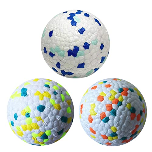 CAISHOW 3Pack Dog Ball Toys Indestructible Dog Ball Float On Water Fetch Bouncy Durable Solid Rubber Ball For Puppy Small And Medium Dogs Playing Toys (3Pcs-2.55)