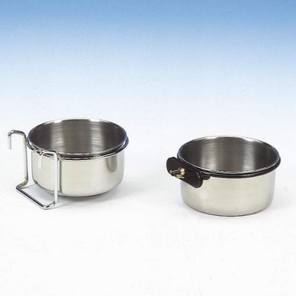 Nobby Cuenco para pájaros de Acero Inoxidable con Soporte para Tornillos, 0,15 litros