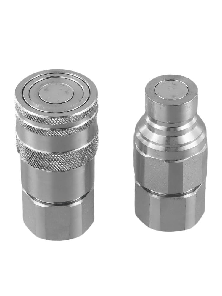Raccord rapide hydraulique avec vanne NPT 1/4 3/8 1/2 3/4", acier au carbone galvanisé, pour machines agricoles et industrielles