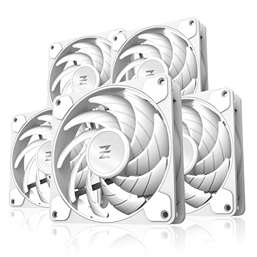 EZDIY-FAB Ventilateur de boîtier PC Cube Fan Pro 120 mm, ventilateur de refroidissement haute performance, moteur très silencieux, 1200 tr/min, connecteur 3 broches 5 Pack-Blanc