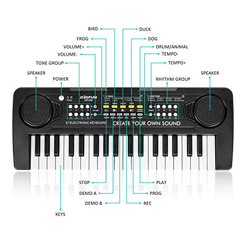 Shayson Clavier de Piano Enfants, 37 Touche Enfants Piano Clavier avec Câble USB Musical Instrument Pianos Numériques… - Les Beatles, Paul McCartney, John Lennon, RIngo Starr, George Harrison Shayson Clavier de Piano Enfants, 37 Touche Enfants Piano Clavier avec Câble USB Musical Instrument Pianos Numériques… – Image 4