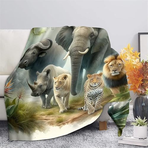 Couverture microfibre éléphant chaude et douce 100x130 cm pour lit - 7