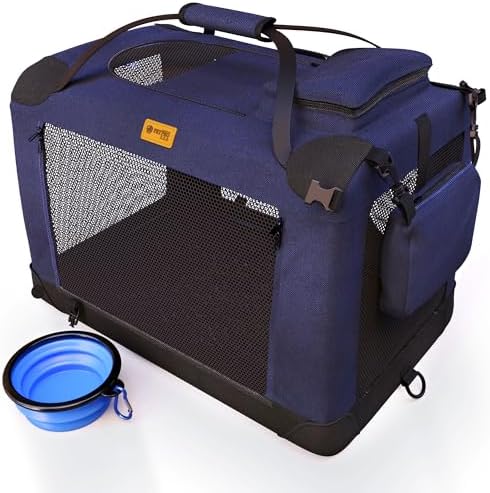 Trasportino PetProved Per Cani - Pieghevole, Taglia Media, Blu