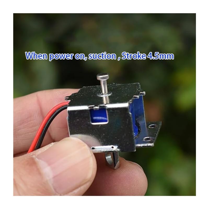 Électroaimant solénoïde push-pull DC 5V-6V cadre ouvert avec course de 4.5mm