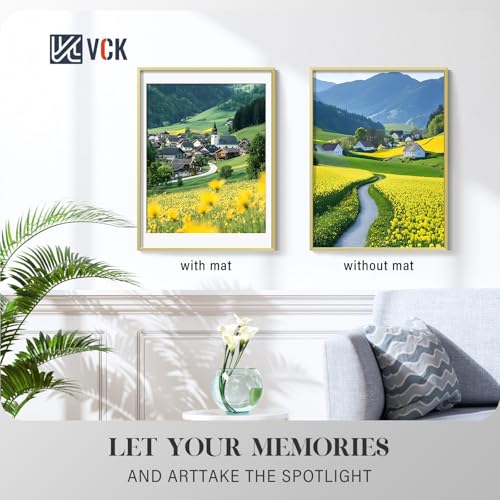 Image of VCK 18x24 Frame, Gold Metal - Matted to 16x20, 3 Pack, for Artwork /Poster