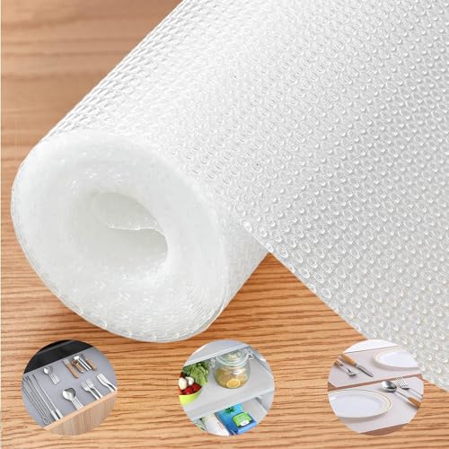 SYNMORE Revestimientos Antideslizantes de Gabinetes de Cocina 30 * 600cm, Tapete no Adhesivo para Cajón, Estantes y Refrigerador, Forro de Revestimiento Fácil de Cortar y Limpiar