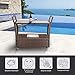Bonnlo Wicker Outdoor Bar Cart with Wheels and Ice Bucket, Outdoor Bar Table Serving Cart Rattan Bar Cart with Glass Top and Wine Glass Holder for Pool, Party, Backyard, Porch