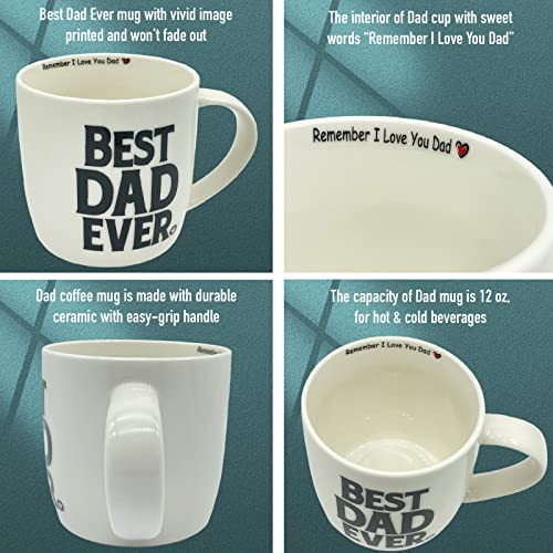 Mallabylamma Best Dad Coffee Mug, Dad Keychain Bottle Opener, I Love You Dad Mug 12 Ounce Ceramic, Father Day Gifts, Best Dad Ever Gift, Daddy Tea Cup, Gifts For Dad Birthday Christmas #TOP1