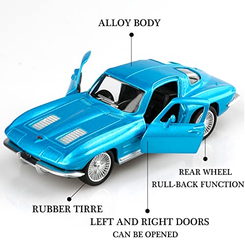 Modelo de coche 1:36 Chevrolet Corvette 1963 a escala miniatura 3