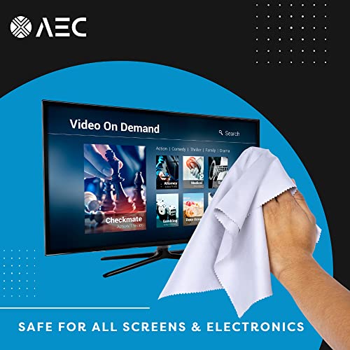 Image of AEC ClearPro Ultra Premium Microfiber Cleaning Cloth for Mobile Screen, Camera Lens, Glasses, Laptop, Tablet & Monitor | Lint-Free, Washable | 12 x 12 Inch (Gray, Pack Of 3)