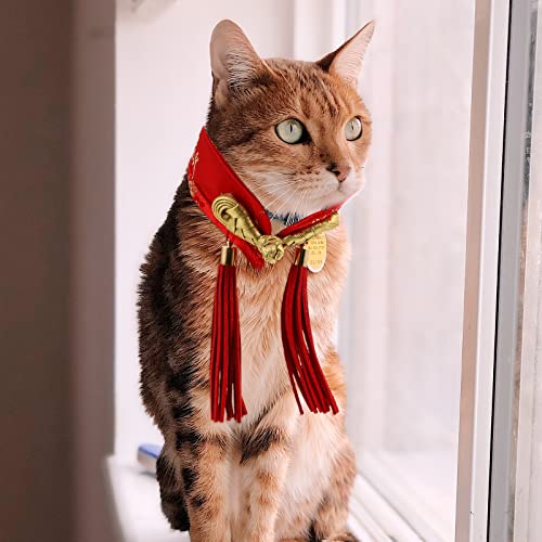 Collar con moño festivo para mascotas estilo chino miniatura 2