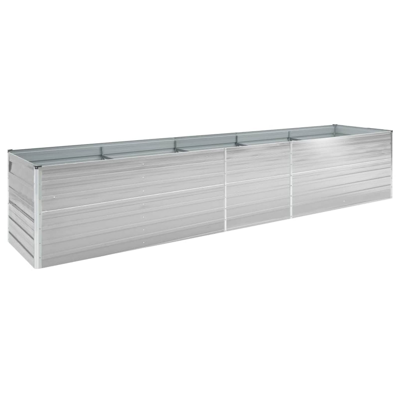 GuyAna Arriate de jardín de Acero galvanizado Gris 400x80x77 cm Jardineria Accesorios Huerto Vertical