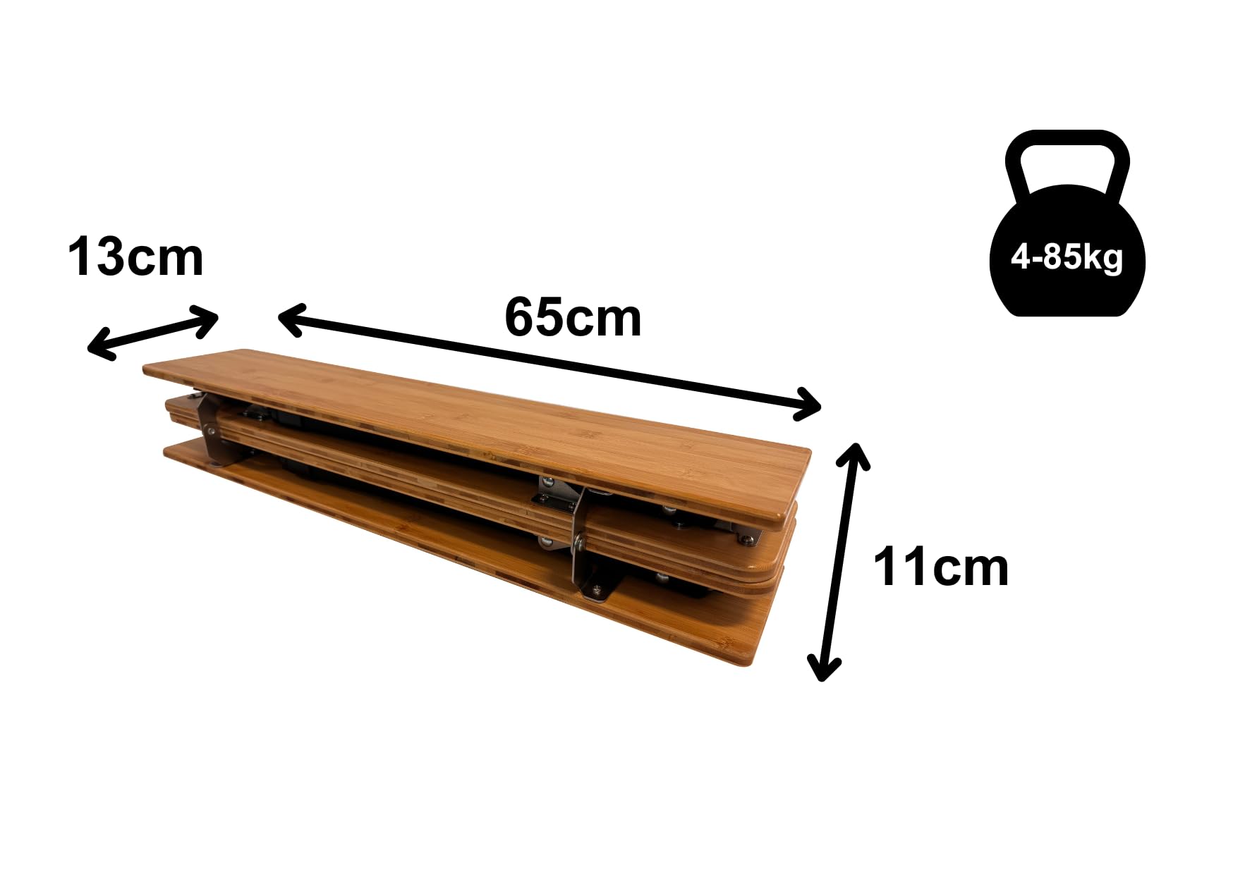 OLPRO Bambus-Campingtisch 65 x 50 cm, 4-klappbarer tragbarer Outdoor-Tisch mit verstellbaren Aluminiumbeinen, kompakte Tragetasche, 30 kg Tragkraft für Camping, Wohnwagen, Wohnmobil, Picknicks
