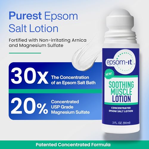 Image of Epsom-It Soothing Muscle Set - Epsom Salt and Magnesium Lotion and Rollerball, for Muscle Discomfort and Stiffness, Tired Legs, Knees, and Feet (2-Pack)