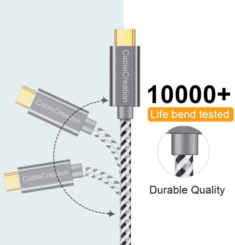 Short USB C Cable 0.5 FT CableCreation USB C Cable Short USB to C Cable Braided Fast Charging Cable 3A 480Mbps for Power Bank, MacBook Air iPad Pro iPad Mini Pixel Galaxy S21 S20 Z Flip, etc, Gray : Electronics