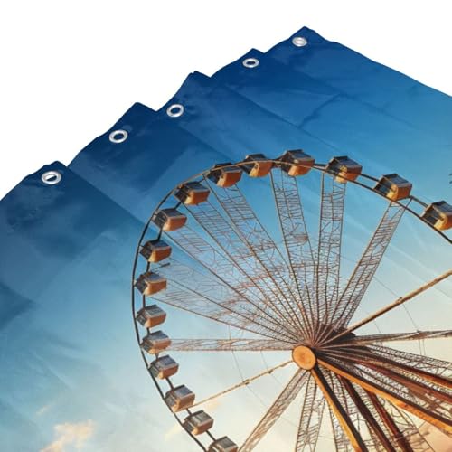 Rideau de douche grande roue imperméable avec 12 crochets